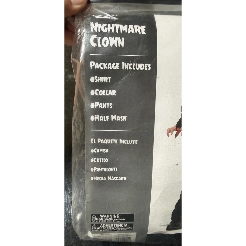 New Freakish Nightmare Clown Halloween Costume Boys M 8 Horror celebrate spooky